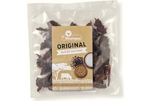 Sliced Biltong 125g – Natural Spicy Beef Biltong by The Biltong Company – High in Protein & Keto Diet-Approved – Lean Biltong, Spiced Meat Snack Like Jerky