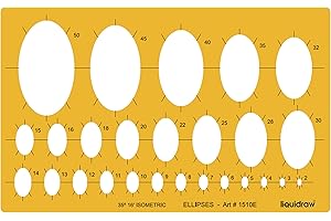 Liquidraw Stencil a cerchio Stencil Esagonale a Triangolo ovale Quadrato Esagono Forma Geometrica Modelli per Disegno Righelli Disegno Tecnico Architettura Ingegneria (26 Ellisse)