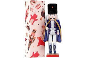 ‎COMBIUBIU COMBIUBIU 38 cm Nussknacker Figuren Holz Nussknacker Soldaten,Traditionelle Weihnachten Nussknacker Figuren Deko aus Kiefernholz für Zuhause Weihnachtsdekoration Weihnachtsschmuck, (blau)