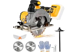 Snörlös cirkelsåg kompatibel med Dewalt 18V 20V, 6200 RPM borstlös cirkelsåg med 2 150 mm blad, skärdjup och vinkel 50 mm (90