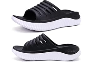 KuaiLu Sandales de Récupération Femmes, Confortable Orthopediques Fasciite Plantaire Claquettes Bout Ouvert Legere Sport Sandalette Réduit le Stress sur Les Pieds, Les Articulations et Le Dos