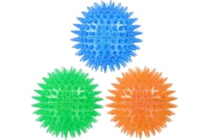HDKAJL 3 Pelotas para Perros, Pelota Chirriante para Perros, Pelotas para Masticar, Pelota para Perros con Pinchos, Adecuada para Perros Pequeños y Medianos Masticando, Persiguiendo y Juegos
