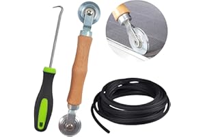 CHOONJIN 3 Pièces Moustiquaire de Fenetre Outils de Remplacement, Rouleau de Roue + 15m Corde en Caoutchouc + 3.5 mm D'extracteur de Fenêtre Crochet, pour Tulle Anti Moustiquaires Toile Fenetre