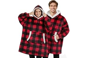 DOUUCO sherpa bluza z kapturem, oversize, oryginalna, super miękka, przytulna, ciepła, ogromna bluza z kapturem, koc z rękawami, sweter bożonarodzeniowy, dla kobiet i mężczyzn, prezent dla kobiet