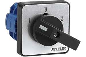 JOYELEC 3-Position Drehschalter(An-Aus-An),Universal-Nockenschalter，Ui660V Ie20A Universal Umschalter,8 Klemmen Wechselschalter
