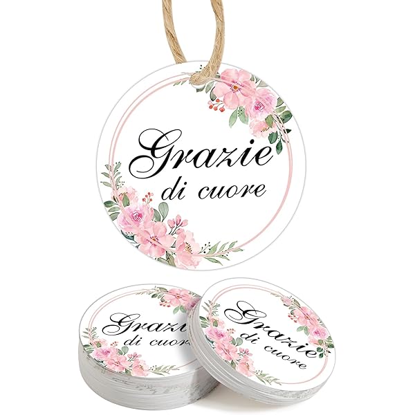 100 Etichette Bomboniere Matrimonio - Carta Kraft, 3 Cm, Con Spago - Foto 10