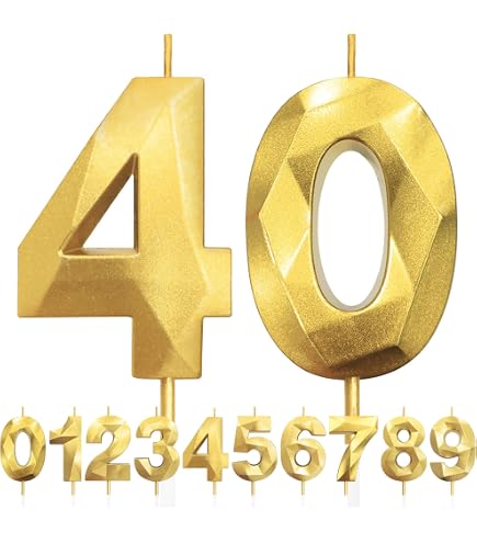 Candele Tealight Per 40° Compleanno – 9 Pezzi A Forma Di Cartello Stradale, Cera Naturale Non Profumata