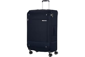 Samsonite Base Boost Spinner IncheckningResväska, 78 cm | Marinblå, expanderbar mjuk resväska, 78H x 48W x 31D cm, 105/112.5 L, 3.1 kg, med TSA-lås och smidiga spinnerhjul
