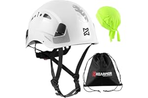 HEARMOR Casque d'escalade pour travaux en Altitude et Alpinisme, Casque ABS Unisexe avec capteur UV réfléchissant EN12492