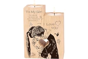 ZZQVIP En Forma de Corazón Portavelas de Madera, Originales Regalo Aniversario Pareja, Regalos Creativos para Novio, Novia, Navidad, San Valentín, Boda, Regalos de Pareja