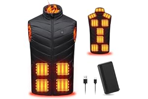 Tiazhan Chaleco Calefactable, con Batería Externa/9 Zonas, Chaqueta Calefactable Ligera y Recargable, Chaqueta Calefactable Iteligente, para Chaleco Calefactable Hombre/Chaqueta Calefactable Mujer