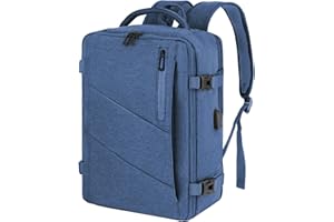 VOESLD Mochila Viaje Cabina Avion 45x36x20 para Easyjet, Mochila de Viaje Hombre Muje Azul Mochila Ordenador Bolsa de Viaje con Puerto USB, 32L