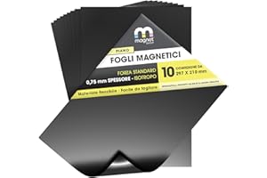 The Magnet Shop 10 fogli magnetici flessibili A4, 0,85 mm, qualità autostradale forte