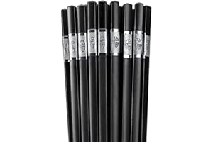 HOSHIMICHI Set di bacchette giapponesi di lusso da 10 paia - Design elegante nero - Accessori perfetti per sushi e cucina asiatica (SILVER)