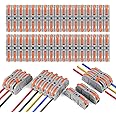 flintronic Wire Connectors, 80Pcs Quick Dual Wire Terminal Block, 2 Pin Peel-free Push-type Design Connectors, 18-22AWG Wire Quick Splice Connector Wire Crimp Terminal Wire Connector