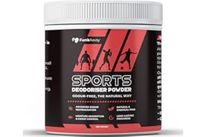 FUNKAWAY Sports Deodoriser Powder - Odour Eliminator & Freshener for Smelly Shoes, Gym Bags & Sports Gear - Absorbs Sweat & Moisture - Natural Non-Toxic Formula with Peppermint & Tea Tree - 100g Container