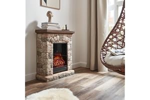 ‎HOME DELUXE HOME DELUXE - Elektrokamin CALOR - MGO-Kunststein - 76,5 x 90,5 x 31,0 cm - 2 Heizstufen - Flammeneffekt separat schaltbar - inklusive Fernbedienung