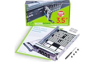 ‎WORKDONE WORKDONE - 3,5-Zoll Festplatten-Caddy - kompatibel für Dell PowerEdge Server - Handbuch - Aufkleber für Vorderseite - Schraubendreher - Schrauben für Festplattenfach