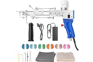 Potuem Tufting Gun Kit, Rug Tufting Gun 7-21 mm, Cut Pile Tufting Gun 5-40 Points/s, Carpet Tufting Gun Home DIY Tools, Rug Tufting Kit for High-Speed Weaving of Carpets, Carpet Tufting Gun Set
