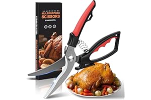 COZXRA Ciseaux à Volaille, Ciseaux de Cuisine Professionnels, Poignée Antidérapante Robustes Multifonctions Tranchants Acier Inoxydable pour Poulet, Volaille, Poisson, Viande, Légumes