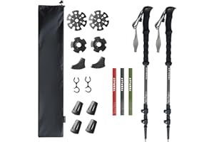 MTENPLAY Tenplay Trekking Poles 7075 Aluminum Ultra-Light 0.5LBS, EVA Non-Slip Handle with Quick Lever Lock, Foldable 135cm/53in for Hiking, Mountaineering, Backpacking - Men, Women & Seniors