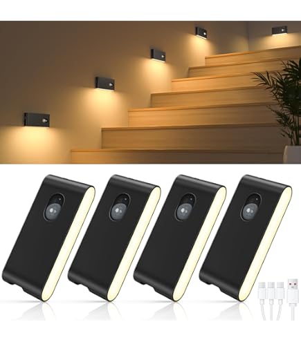 WILLED 3 Stuks Draadloze Trapverlichting Zwart met Bewegingssensor, Magnetische Stick-on Lampen, Geschikt voor Badkamer & Kinderkamer