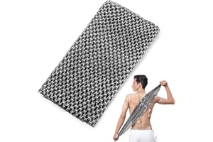 ELNX 1 Toalla Exfoliante, Toalla de Ducha Exfoliante Larga, paño Exfoliante Antibacteriano, para Mujeres y Hombres, Ideal para Limpiar, enjabonar y Eliminar Piel Muerta en SPA (Negro)