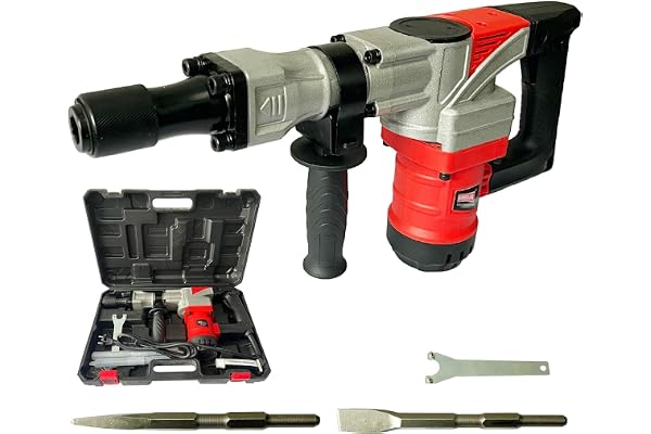 Inditrust Dumdaar 7kg Electric Demolition Hammer, (RED) 1500W, 360° Rotating Handle, with Anti vibration control handle, 2900 RPM