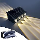 20W G&uuml;neş Enerjili Dış Mekan Bah&ccedil;e Duvar Lambası - Cata Kos Solar LED Aplik - IP65 Su Ge&ccedil;irmez, 3200K G&uuml;n Işığı & Amber Dekor