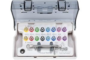 MQL-HDX Kit per impianti dentali, Kit protesico con Chiave dinamometrica Universale per impianti, Valore di Coppia Regolabile 10-70 Ncm, restauro implantare Sicuro/Rimovibile