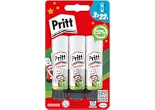 Pritt Glue Stick, Safe & Child-Friendly Craft Glue for Arts & Crafts Activities, Strong-Hold adhesive for School & Office Supplies, 22 g (Pack of 3)