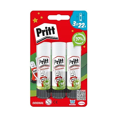 Pritt Glue Stick, Safe & Child-Friendly Craft Glue for Arts & Crafts Activities, Strong-Hold...