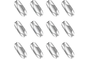 Mebamce 12 PCS Roller Blind Chain Connector Clips Replacement Window Beaded Pull Ball Chain Link Connector Shades Cord Fixer for 4.5 mm Roller, Roman, Vertical Blinds - Stainless Steel