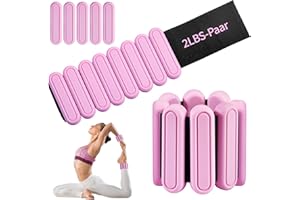 Chumix 2 Pezzi Peso del Polso Regolabile (0,45 kg/0,9 kg Ciascuno), Peso Della Caviglia con Pesi Indossabili e Velcro, Polsiere Pesi per Pilates, Yoga, Danza, Aerobica, Pesi Polsi e Caviglie