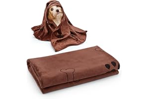 PLUSHCEWT 1 toalla para perros, 100 x 60 cm, toalla para perros, extra absorbente y suave, de secado rápido, toalla de baño para mascotas y accesorios para perros para gatos, perros u otras mascotas (café)