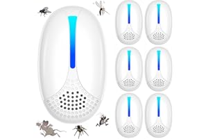 MYSHELL Ultrasonic Pest Repeller 6 Packs, 2025 Upgraded Powerful Mouse Repellent Plug In Pest Control - Effective Against Mice, Rats, Mosquitoes, Spider, Cockroach, Moths, Ants Etc Insect And Pest (White)