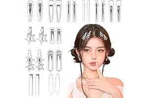 LUMINARYLAIR 24 Pièces Y2k Clip Bec de Canard, Métal Alligator Pinces Crocodile Cheveux, Clips de Cheveux en Métal Argenté, Différentes formes Pinces à Cheveux Y2k pour Fêtes, Concerts et vie Quotidienne