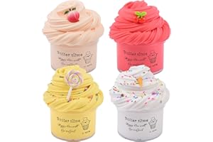 BASYWIIM 4 Pack Scented Butter Slime Kits, Soft and Non-Sticky Party Favors for Kids, Stress Relief Toy for Boys and Girls
