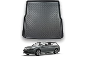 NOMAD VW Passat (2015-23) [Estate] Boot Liner Tailored Fit Car Floor Mat Protector Non Slip Waterproof Raised Edges Compatible Custom Fit Accessory Black Dog & Pet Friendly Easy Install All-Weather