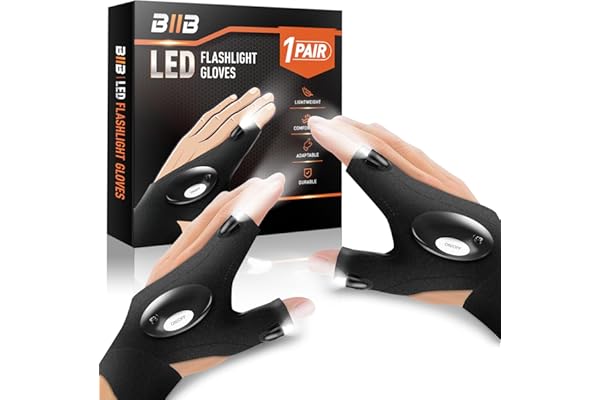 BIIB Regalos Originales para Hombre, Regalo Navidad Hombre, Gadget Inusual Útil Guantes LED Luminosos, Regalo Cumpleaños Mujer Gadgets Tecnologicos, Día del Padre Regalos