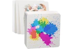 HORREX Akvarellpapper, 50 ark, kvadratiskt, 300 g/m², tjockt akvarellpapper, 10 x 10 cm, tomt vykort, akvarell, skissbok, akv