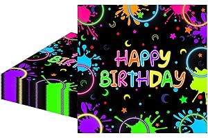 MORAINJAY Neon Glow Geburtstag Servietten, 20Stück Leuchtende Party Servietten Tischdeko, Papierservietten Paper Napkins, Kindergeburtstag Party Zubehör für Kindergeburtstag Deko Tischserviette