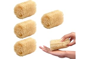 AOMHREK 4 Esponjas de Luffa Naturales, Esponja Exfoliante Corporal, Esponja Cocina, Exfoliante Corporal de Lufa, Estropajo Luffa para Cuidado Corporal, Baño y Cocina