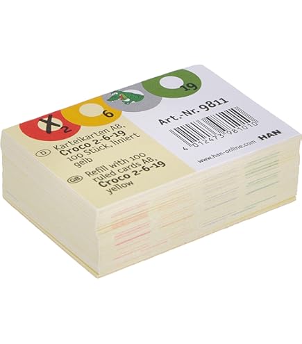 Carte Per Schedario Han 9812 - 10 Confezioni Da 100, Giallo A8, Per Metodo Apprendimento - Foto 6