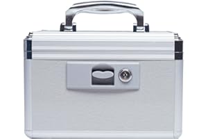 HEWEI WORKS Boîte de médecine à l'épreuve de l'enfant avec serrure à clé, boîte de premiers soins vide, coffre-fort polyvalent, inclus dans un petit porte-bagages portable (petit)