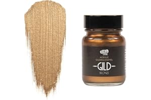 Guild Lane GILD Metallic Acrylic Enamel Paint - Bronze - For Wood, Metal, Glass, Furniture & Crafts - Water-Based, Non-Tarnish Finish - 30ml Jar - Made in Britain