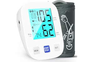P PANACARE Automatic Blood Pressure Monitor Upper Arm Blood Pressure Machine for Home Use,Large LED Backlit Screen,Accurate Digital BP Monitor Kit with Adjustable Blood Pressure Cuff 22-42cm/2×99 Sets Memory