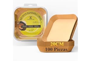 AZOMKER Carta Per Friggitrice Ad Aria, Carta Forno Per Friggitrice Ad Aria, Carta Da Forno, Carta Per Fritti, Carta Friggitrice Ad Aria, Accessori Friggitrice Ad Aria (20cm/100pezzi)…