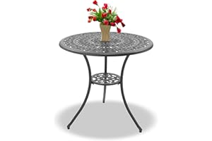 Homeology POSITANO Garden & Patio Grey Cast Aluminium Bistro Table