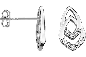 SOFIA MILANI - Boucles d'Oreilles pour Femmes en Argent 925 - avec Pierre de Zircon - Boucles d'Oreilles avec Motif en Forme de Clous d'Ovale - 20637